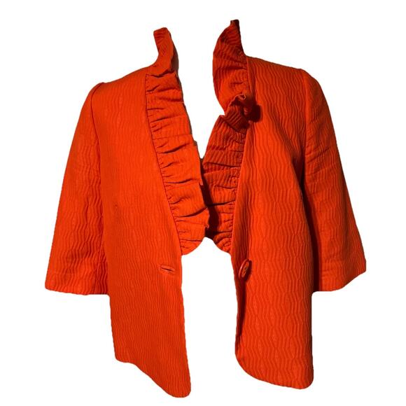 Milly of New York Women's Size 6 Orange Jacket Blazer - Picture 4 of 10